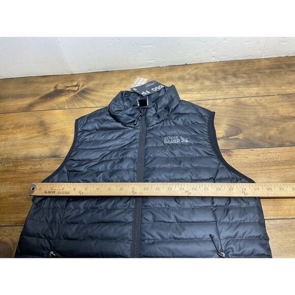 Eddie Bauer Puffer Vest Mens Medium Microlight 650 Goose Down Black NWT - Picture 10 of 12